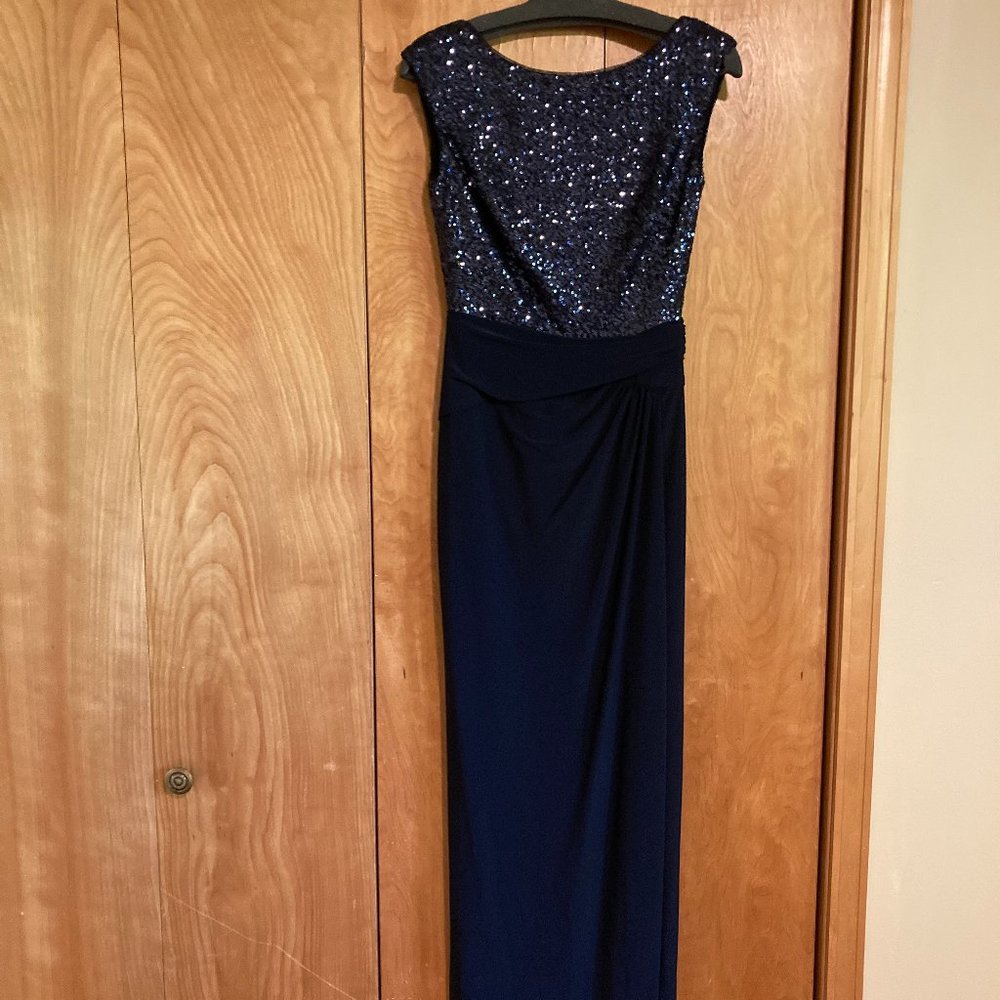 Ralph Lauren Navy Sequin Evening Dress